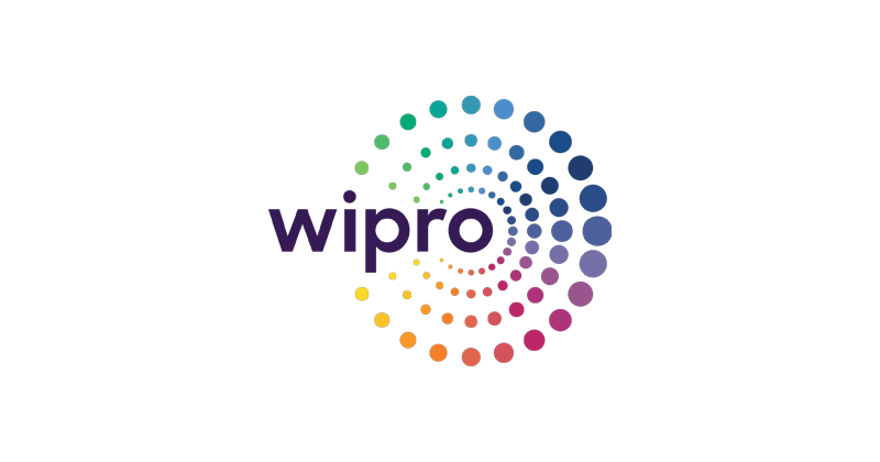 Wipro company logo with colorful circular dot pattern, used for NRF 2025 event branding.