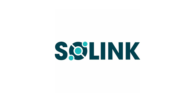 The Solink company logo displayed for the NRF 2025 event. The logo features stylized text with connected dots forming the letter 'O'.