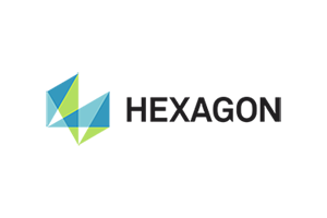 The Hexagon company logo featuring a stylized geometric design with the text 'Hexagon' to the right.