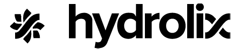 Hydrolix company logo in black text on a transparent background.