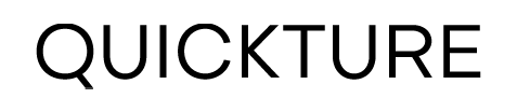 Quickture logo in black text on a transparent background