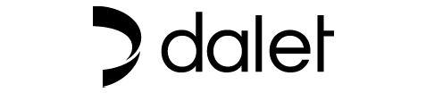 Black and white Dalet company logo