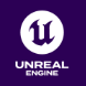 The Unreal Engine logo displayed in white on a purple square background, with the words 'Unreal Engine' beneath it.