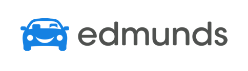 Blue car icon next to the word "edmunds" in gray lowercase letters.