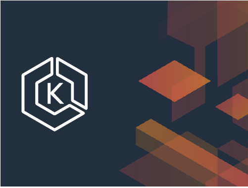 Abstract graphic featuring the AWS EKS (Elastic Kubernetes Service) and Kubernetes logo, with hexagonal and geometric shapes on a dark background.