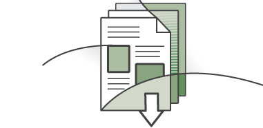Illustration of stacked white and green documents representing a whitepaper or document icon.