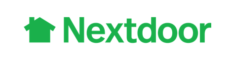 Green "Nextdoor" logo with a house icon to the left.