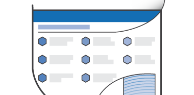 Illustration representing the AWS Management Console interface with blue accents and hexagonal icons.