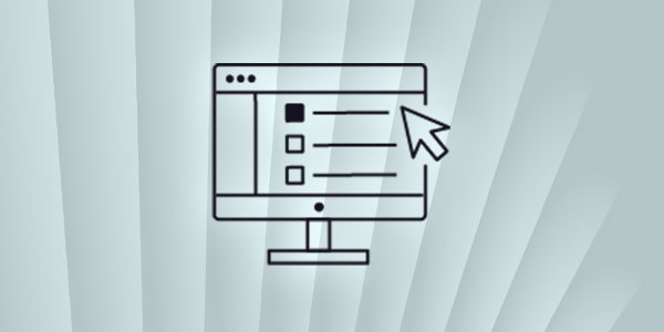 An illustration of a computer monitor displaying a user interface with checkboxes and a large cursor, symbolizing IAM (Identity and Access Management) permissions or access management in a digital environment.