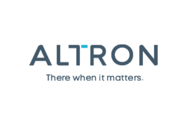 Altron logo with blue text on a white background