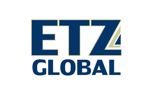 The logo of ETZ Global in bold blue text on a white background.