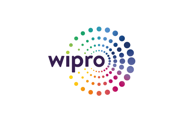 The Wipro logo featuring a colorful spiral design with vibrant shades of green, blue, yellow, orange, and pink on a white background.