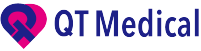The logo of QT Medical, featuring a stylized heart design and the text 'QT Medical' in blue.
