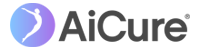 AiCure company logo with a gradient blue and purple icon and the brand name in black text.