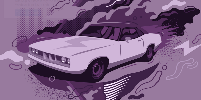 Illustrated cover image featuring a stylized car in motion, representing mobile edge computing in the automotive industry. Used for an automotive whitepaper.