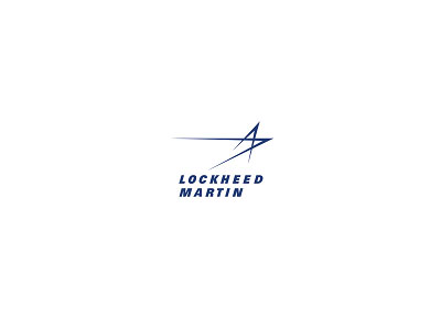The Lockheed Martin logo, featuring stylized blue lines and the company name on a white background.