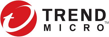 Trend Micro logo featuring a red circular emblem with a white 't' and the words 'Trend Micro' in bold black letters.