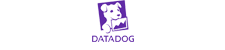 Datadog logo in a purple rectangular format featuring a dog illustration and the word 'Datadog'.