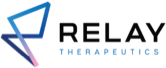 The logo of Relay Therapeutics, featuring a modern geometric symbol with a gradient of blue and pink next to the company name.