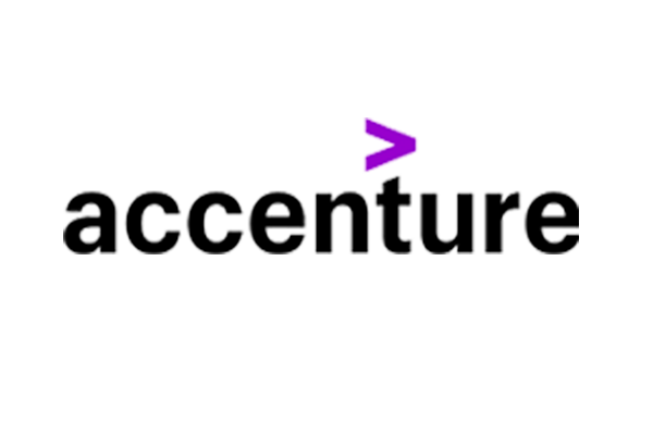 The Accenture company logo featuring the company name with a purple greater-than symbol above the letter 't'.