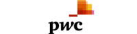 The logo of PwC (PricewaterhouseCoopers) featuring stylized text and colored geometric shapes.