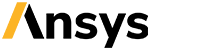 Ansys logo in black text with a yellow stylized slash on the left, on a transparent background.