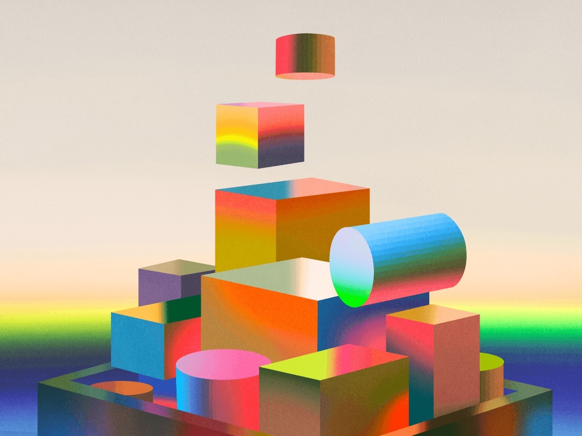 Abstract graphic representing financial data analytics and cloud technology