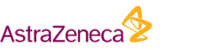 AstraZeneca company logo with the brand name in purple and a yellow abstract symbol to the right.