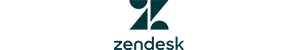 Zendesk logo in horizontal orientation, dark green text on a transparent background.