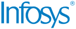 Infosys logo in blue text with a registered trademark symbol.