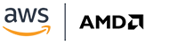 AWS and AMD partner logo, featuring the AWS and AMD brand names side by side.