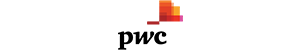 PwC logo with black letters and colored geometric shapes above the text.