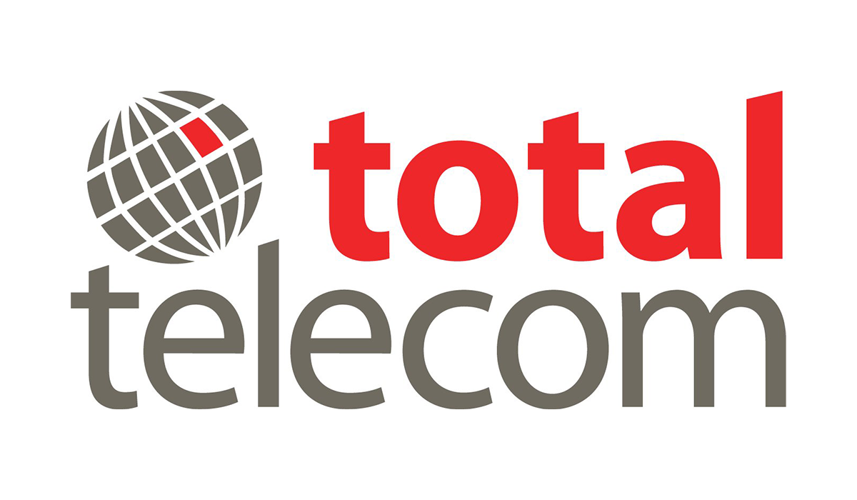 The logo of Total Telecom, featuring a stylized globe graphic and the company name in bold red and gray text.