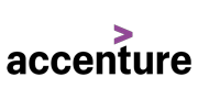 "Accenture logo with a purple greater-than symbol."