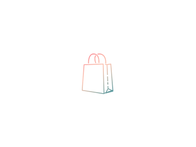 Icon of a shopping bag with a soft gradient, representing retail or e-commerce.