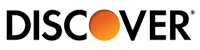 "Discover logo with an orange circle replacing the letter 'O'."