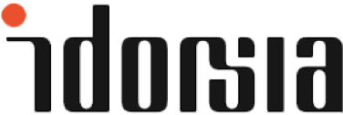 Idorsia company logo with stylized black text and a red dot above the "i".