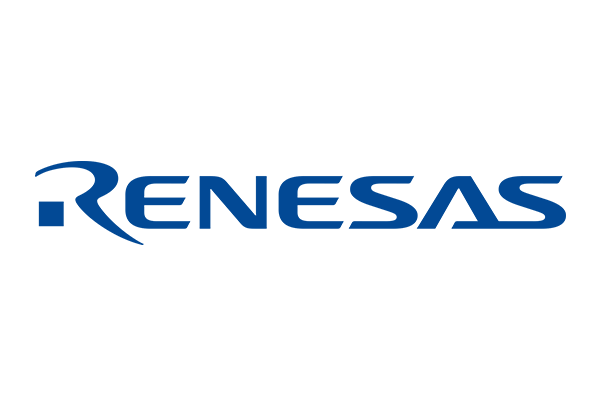 The Renesas logo, featuring the company name in blue stylized text on a white background.