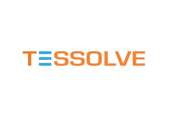 The Tessolve company logo featuring the word 'Tessolve' in orange capital letters with the first 'E' stylized in blue horizontal bars, on a white background.