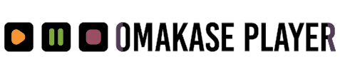Logo image for Omakase Player featuring play, pause, and stop icons.