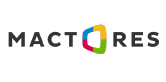 Mactores company logo with stylized text and a multicolored geometric shape.