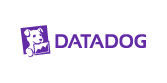 Datadog logo in purple with a dog and chart icon to the left of the Datadog text, displayed on a white background.
