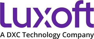 Luxoft logo with the tagline 'A DXC Technology Company' in purple and black text.