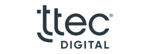 TTEC Digital logo for AWS Partner, displayed in a rectangular format.