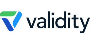 Validity company logo featuring blue, green, and black color elements.