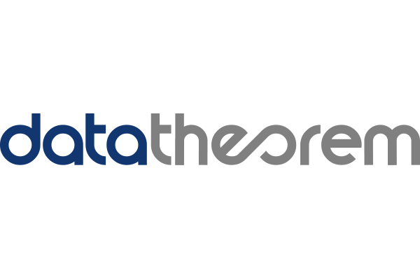 Logo for Data Theorem, featuring the company name in stylized blue and grey lowercase letters on a white background.