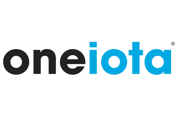 One iota logo with black and blue text on a white background.
