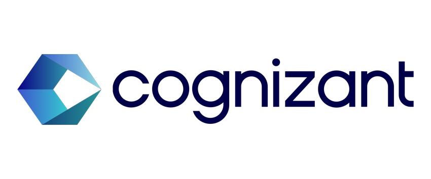 Cognizant company logo with geometric blue icon and company name text.