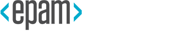 The EPAM logo featuring the word 'epam' in lowercase letters, flanked by two blue angle brackets on a white background.