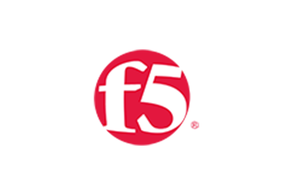 The F5 company logo featuring white 'f5' text on a red background.